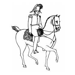 Pobarvanka plemiča na konju