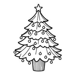 Pobarvanka preproste božične smreke
