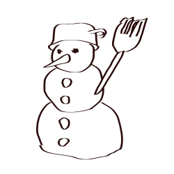 Pobarvanka preprostega snežaka