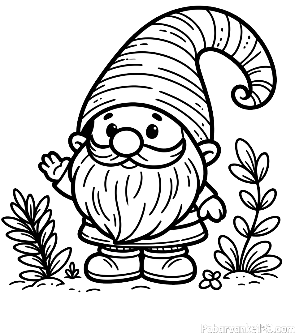 Pobarvanka prijaznega škrata oz. palčka