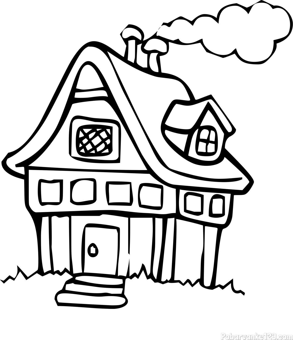 Pobarvanka prikupne hiške