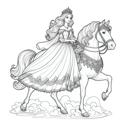 Pobarvanka princese na konju
