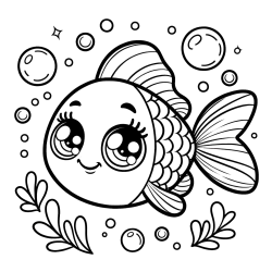 Pobarvanka prisrčne ribice