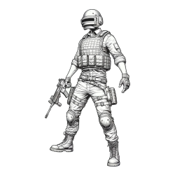 Pobarvanka PUBG glavnega junaka