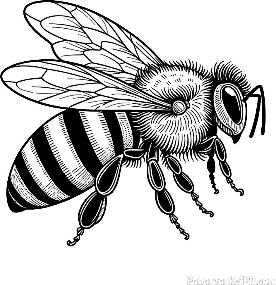 Pobarvanka realistične čebele
