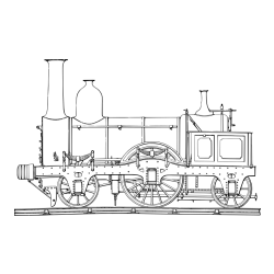 Pobarvanka realistično upodobljene lokomotive