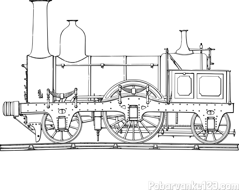 Pobarvanka realistično upodobljene lokomotive