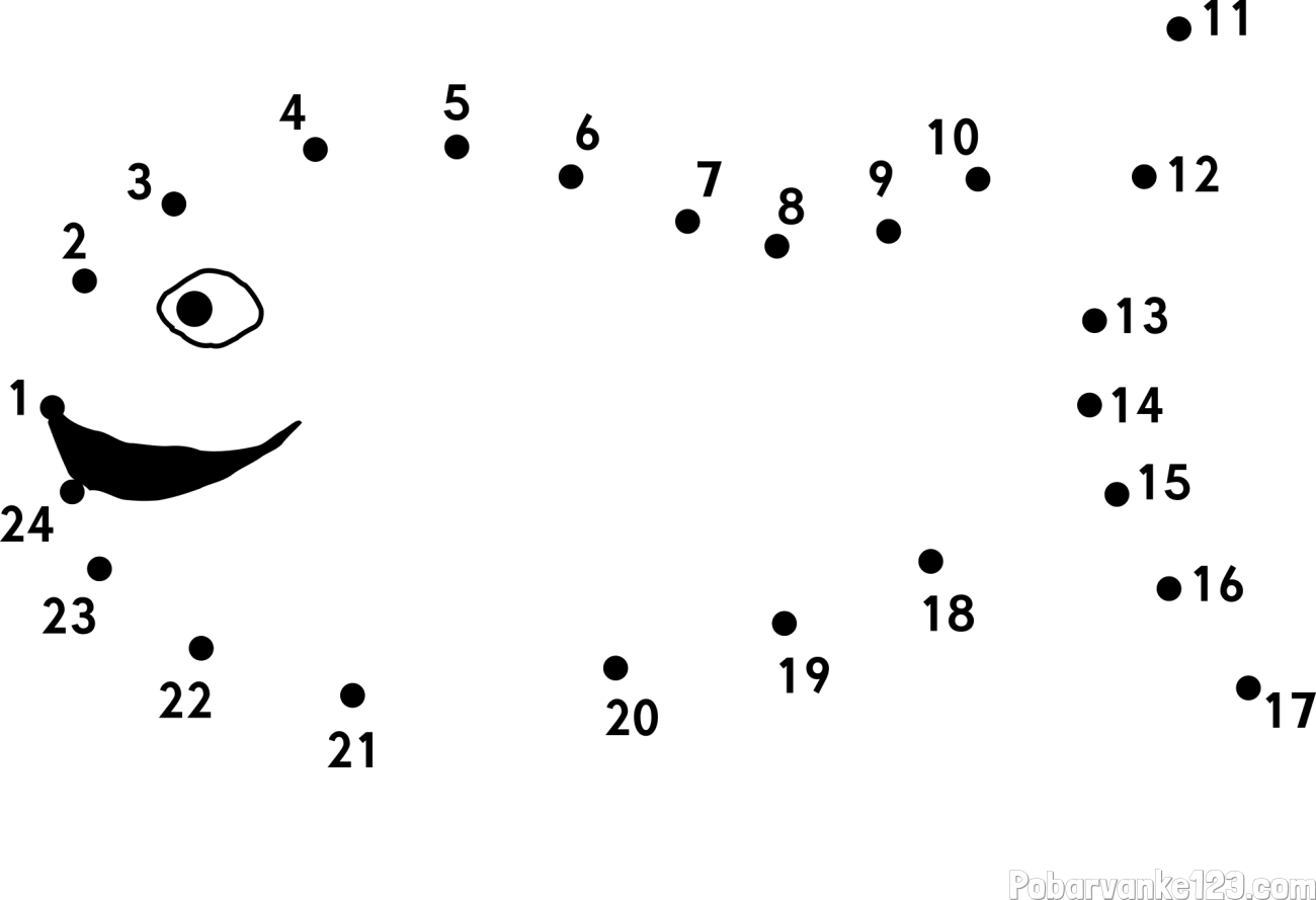 Pobarvanka ribe - poveži številke