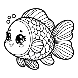 Pobarvanka ribe z bujnimi plavutmi