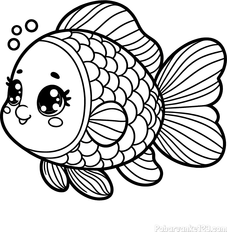 Pobarvanka ribe z bujnimi plavutmi