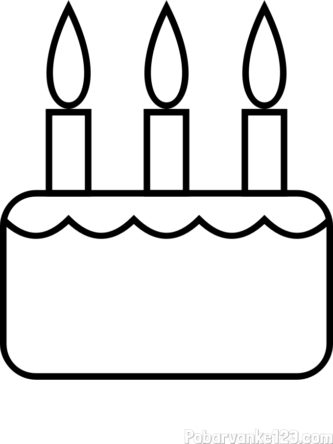 Pobarvanka rojstnodnevne torte za 3. rojstni dan