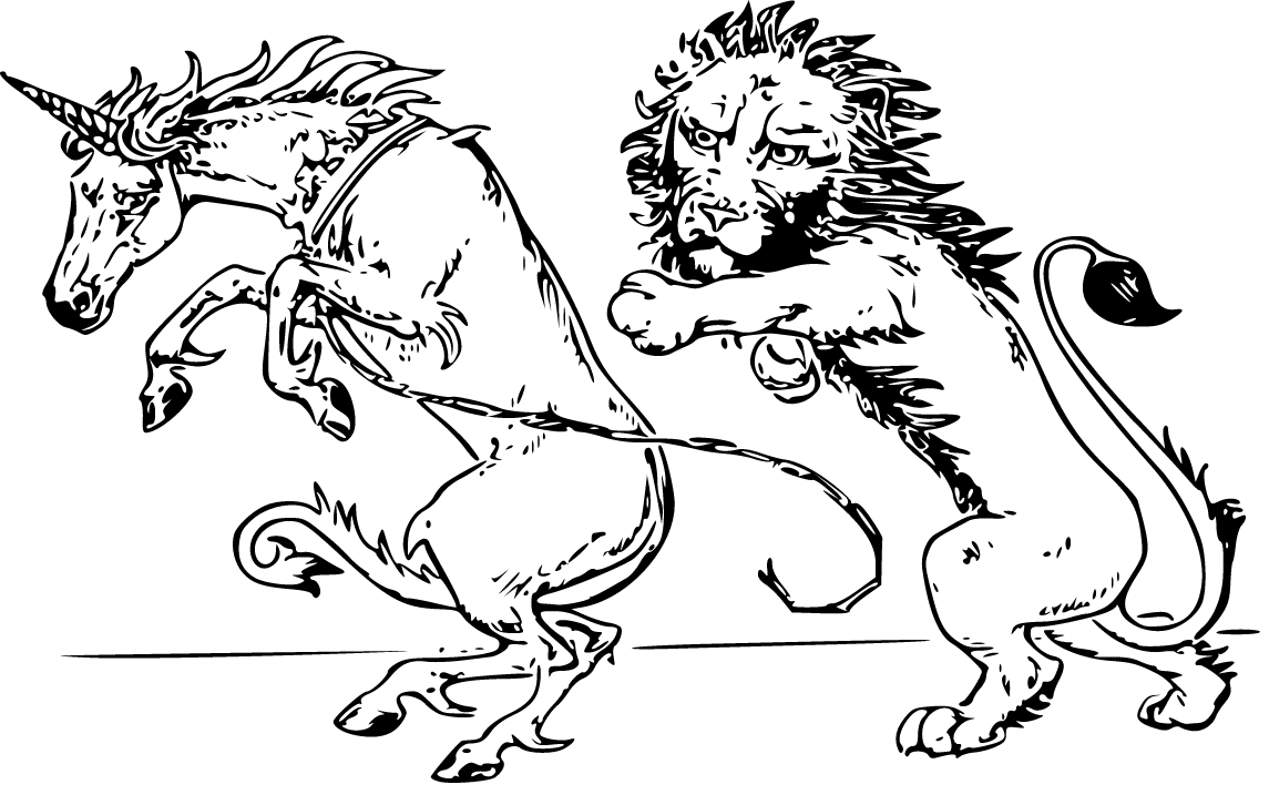 Pobarvanka samoroga in leva