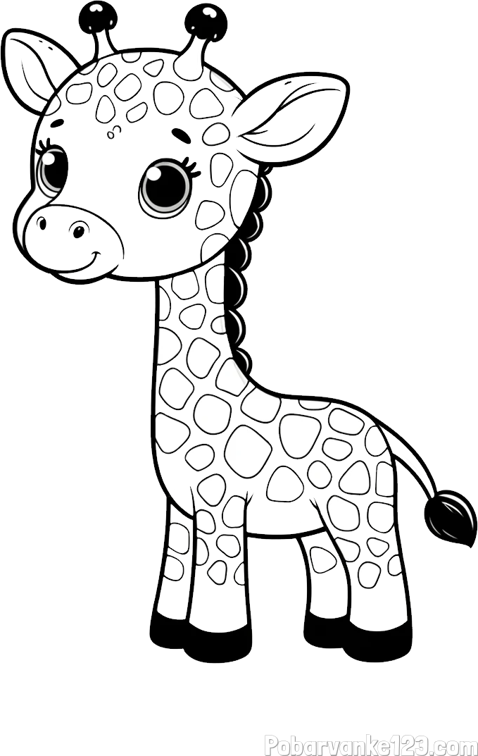Pobarvanka simpatične žirafe