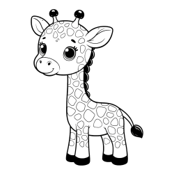 Pobarvanka simpatične žirafe