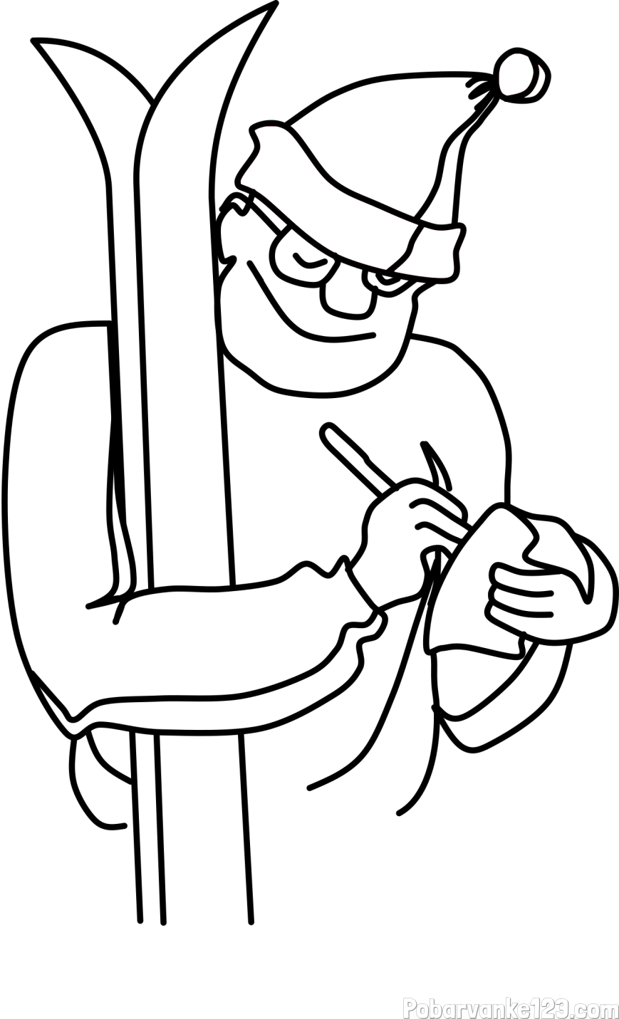 Pobarvanka smučarja