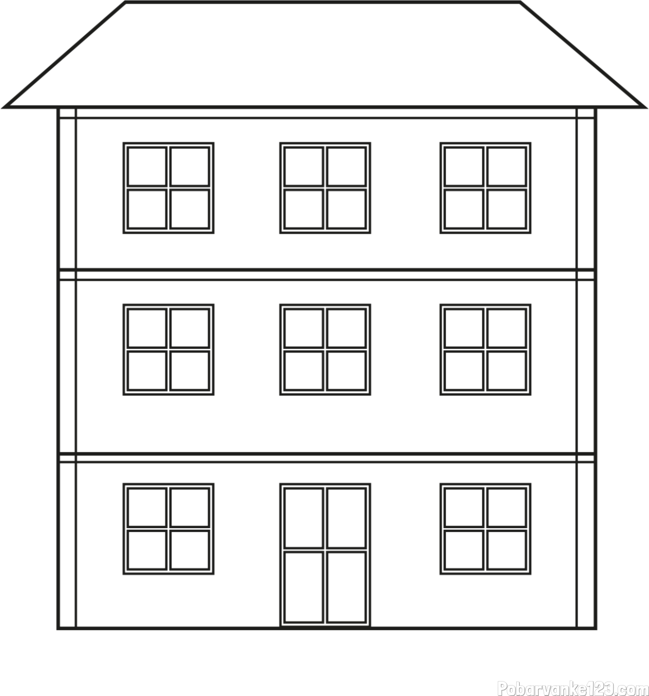 Pobarvanka stare dvonadstropne hiše