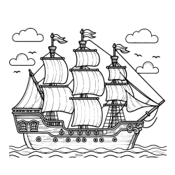 Pobarvanka stare gusarske ladje