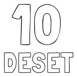 Pobarvanka števila deset z zapisom imena