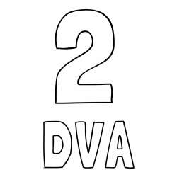 Pobarvanka števila dva z zapisom imena