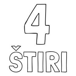 Pobarvanka števila štiri z zapisom imena