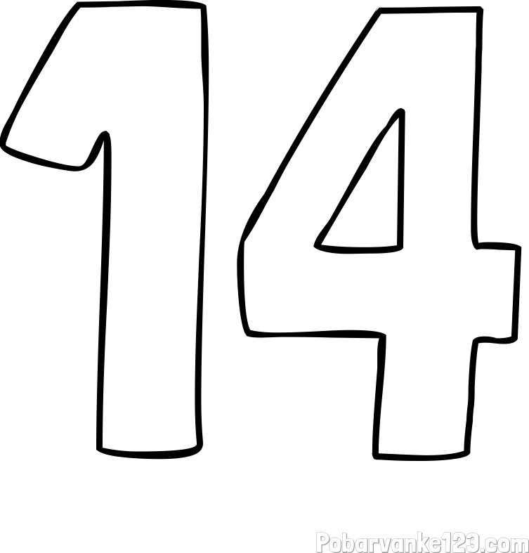 Pobarvanka številke štirinajst (14)