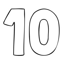 Pobarvanka številke deset (10)