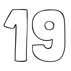 Pobarvanka številke devetnajst (19)