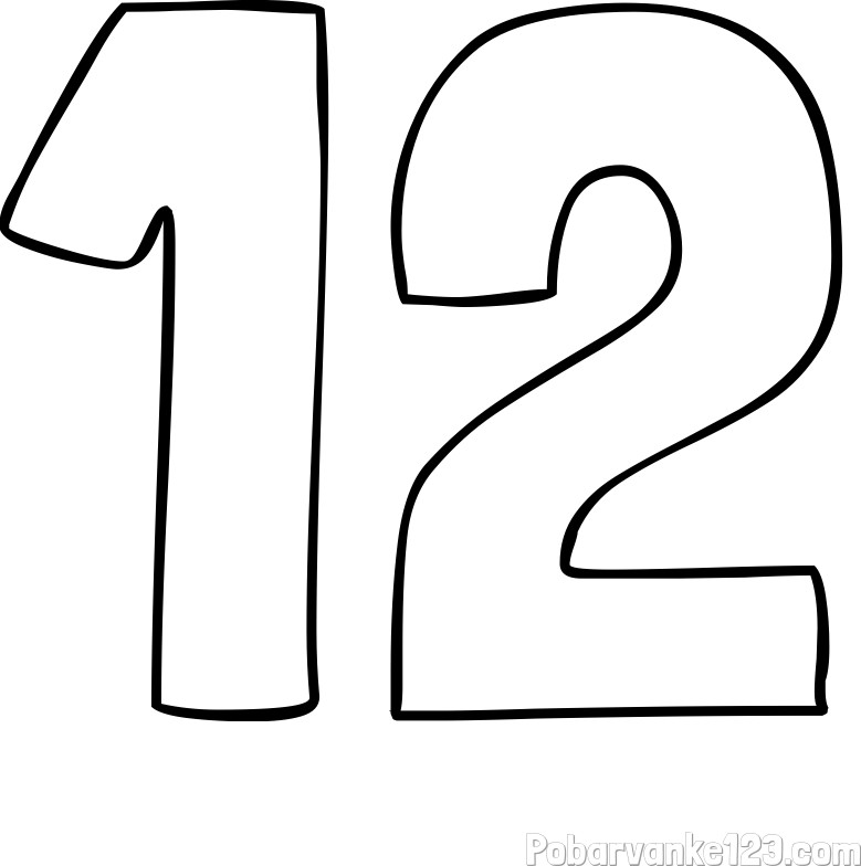 Pobarvanka številke dvanajst (12)
