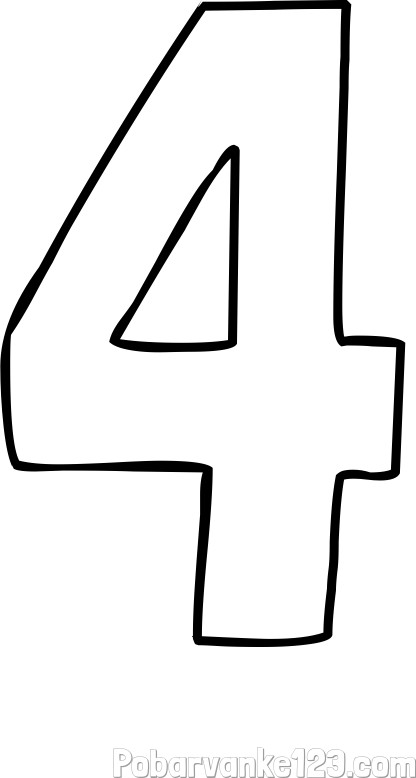 Pobarvanka številke štiri (4)