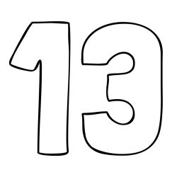 Pobarvanka številke trinajst (13)