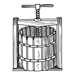 Pobarvanka stiskalnice (preše) za grozdje