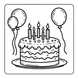 Pobarvanka torte za 5. rojstni dan