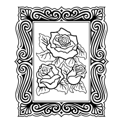 Pobarvanka  uokvirjene slike vrtnic