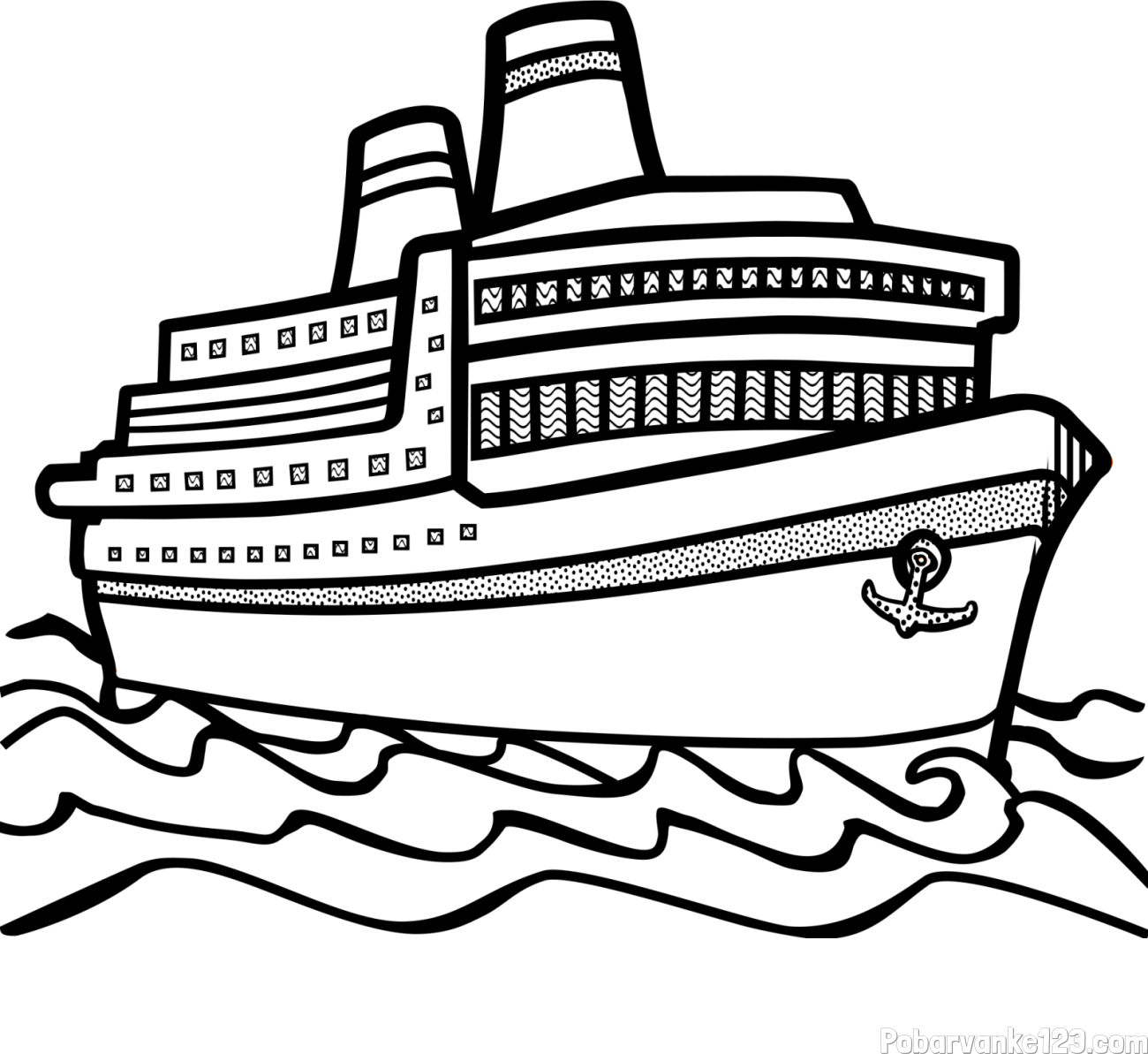 Pobarvanka velike potniške ladje