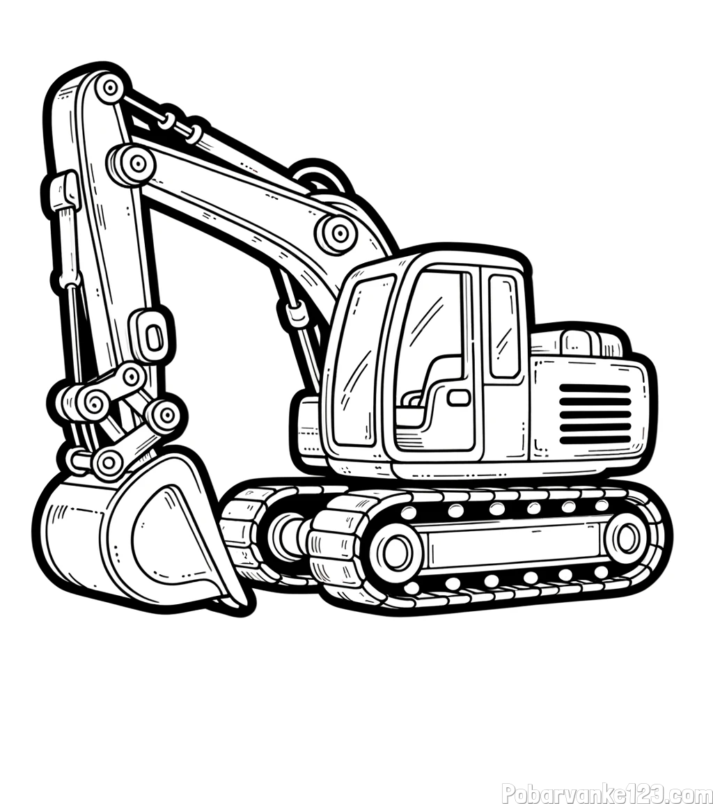 Pobarvanka velikega delovnega stroja - bagra