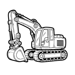 Pobarvanka velikega delovnega stroja - bagra