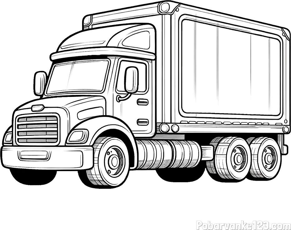 Pobarvanka velikega in zmogljivega tovornjaka