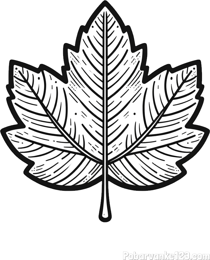 Pobarvanka velikega jesenskega lista