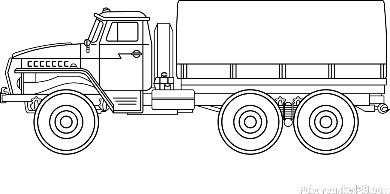 Pobarvanka velikega kamiona za prevoz težkega tovora