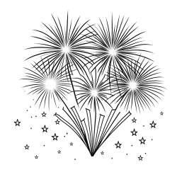 Pobarvanka velikega ognjemeta z zvezdicami