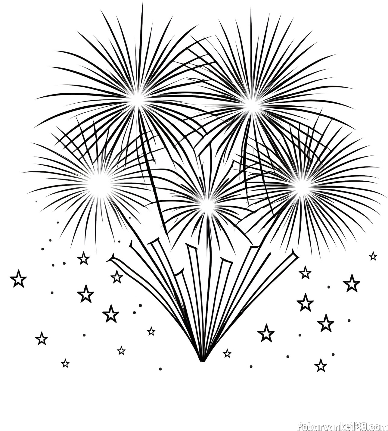 Pobarvanka velikega ognjemeta z zvezdicami
