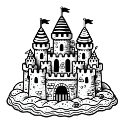 Pobarvanka velikega peščenega gradu