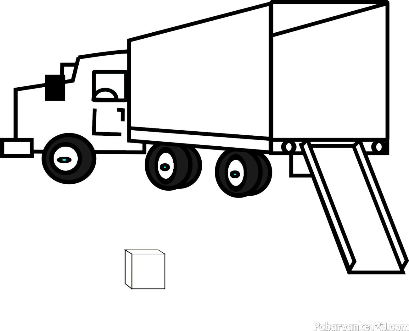 Pobarvanka velikega tovornjaka pri nakladanju