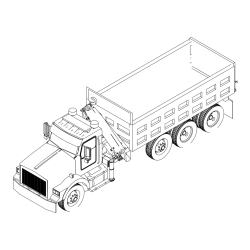 Pobarvanka velikega tovornjaka z dvigalko za nakladanje