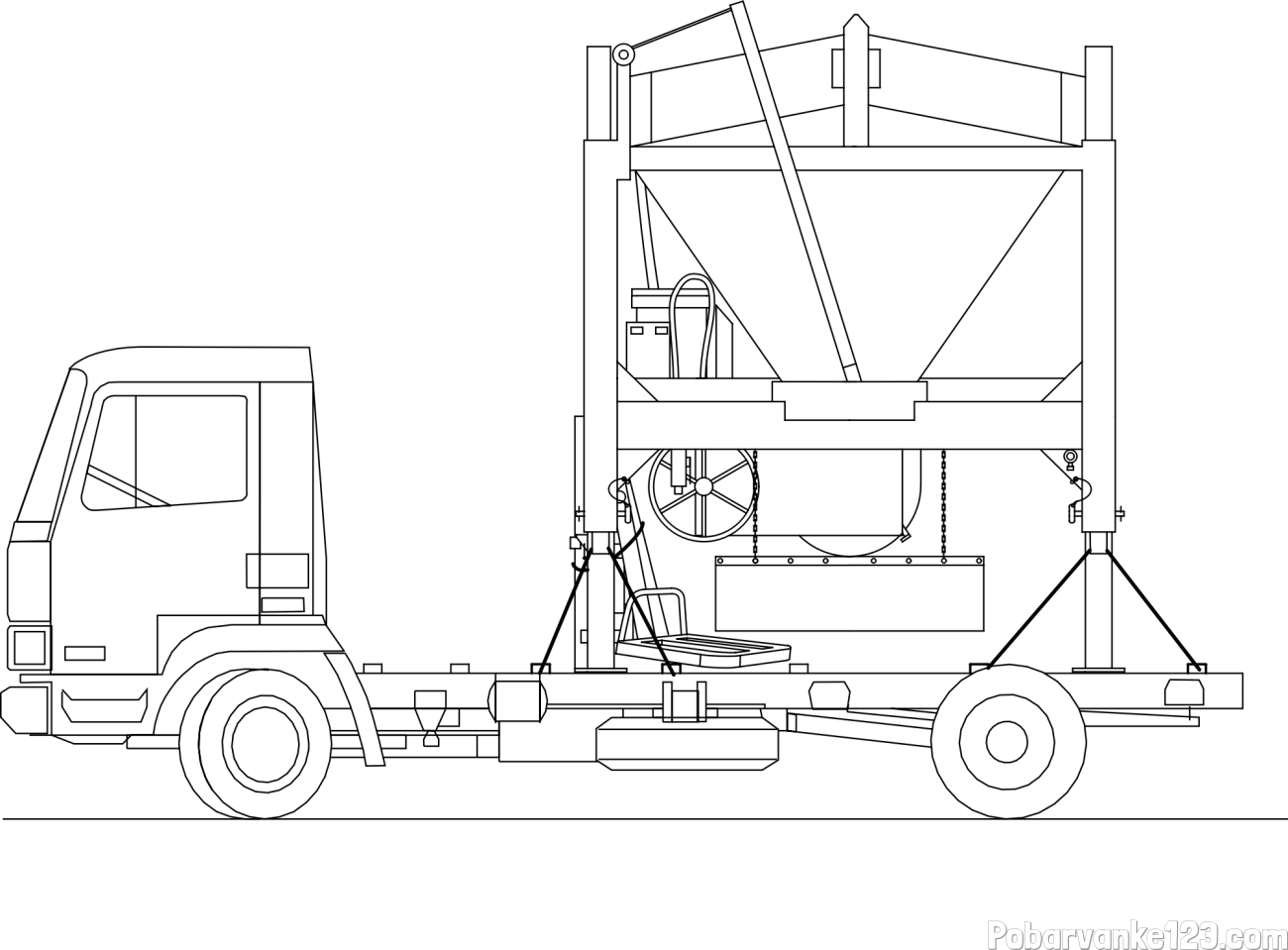 Pobarvanka velikega tovornjaka