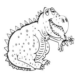 Pobarvanka veselega dinozavra