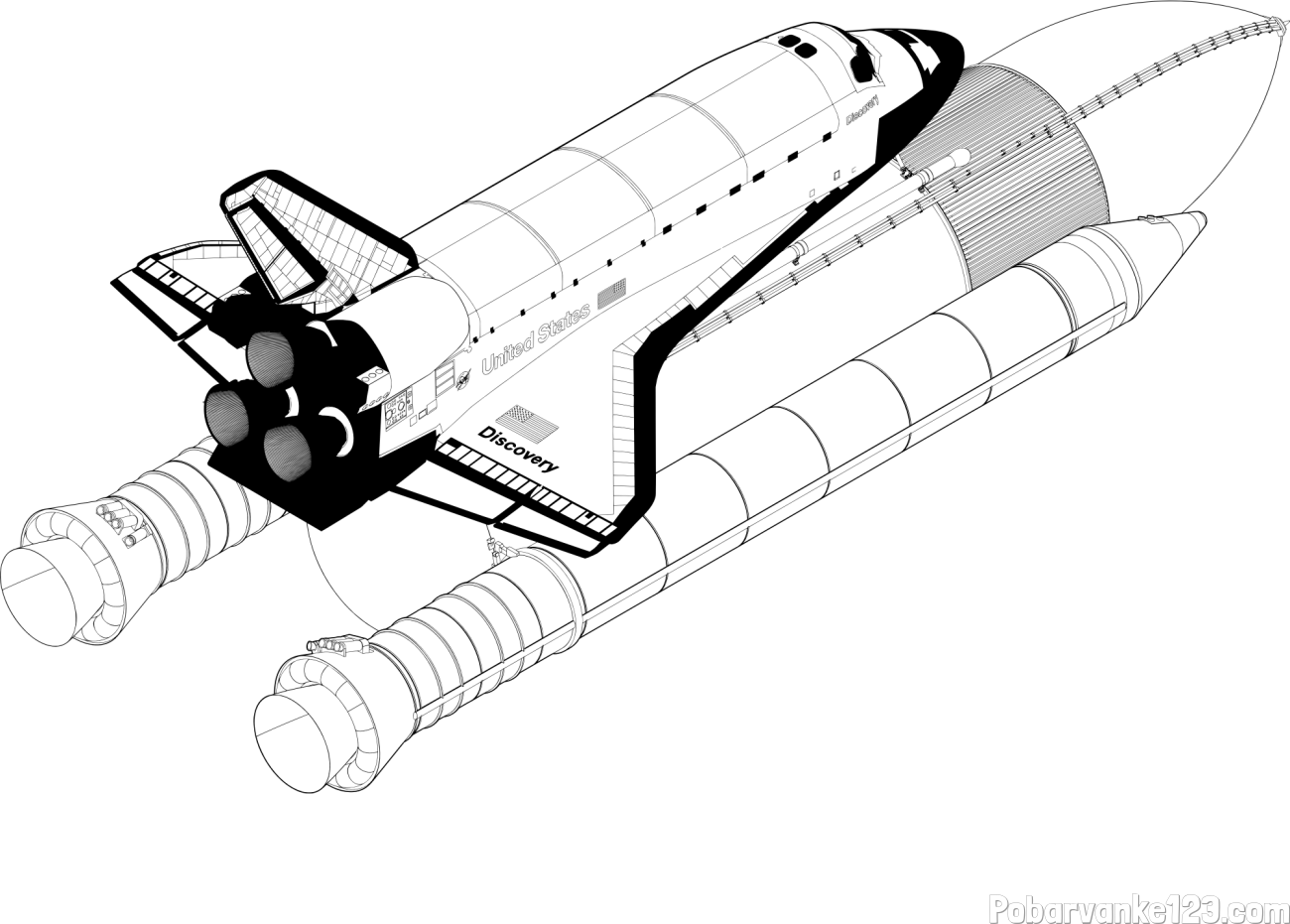 Pobarvanka vesoljskega plovila Space Shuttle Discovery 3 v letu