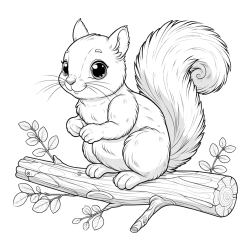 Pobarvanka veverice na veji