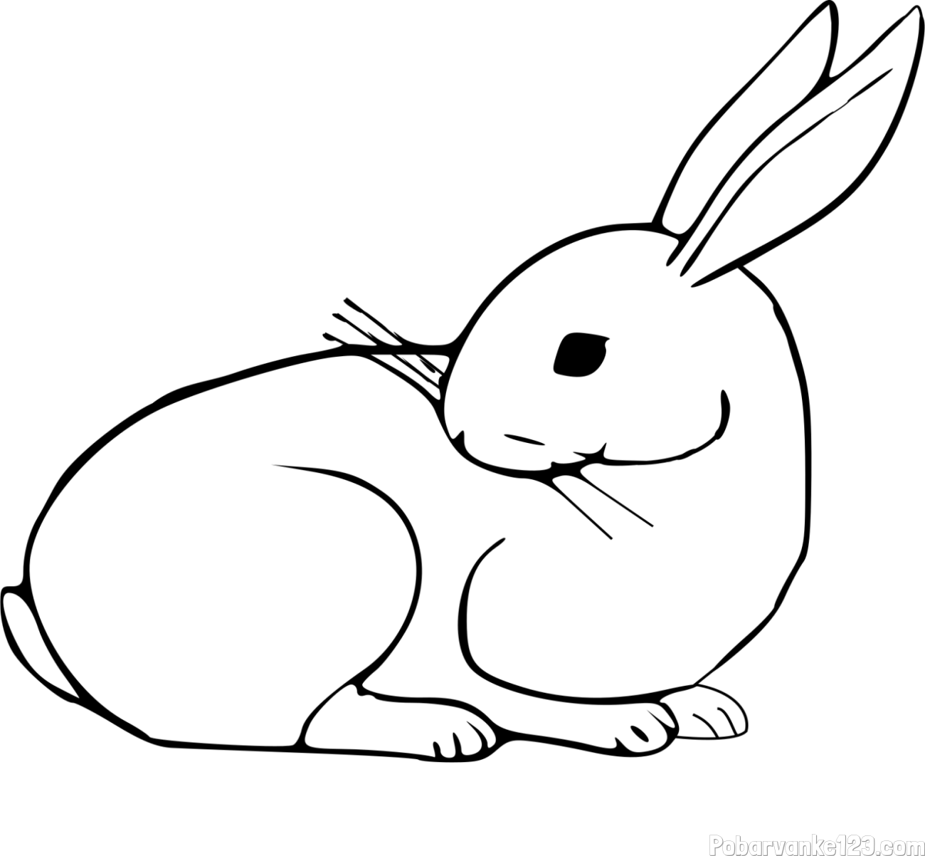 Pobarvanka zajčka, ki je nekaj opazil