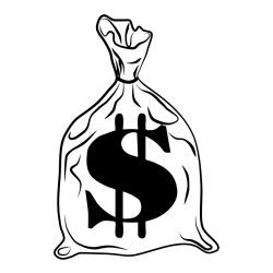 Pobarvanka žaklja z denarjem